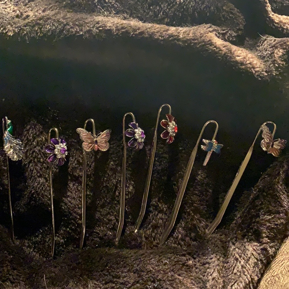 Letter openers with metal flower, peacock, butterfly and dragonfly